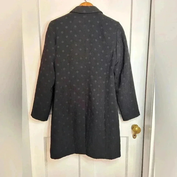 Women’s Mario Serrano Black Polka  Dotted Long Jacket Size 10 - Picture 6 of 8
